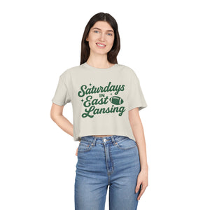 Saturdays in East Lansing Crop Tee