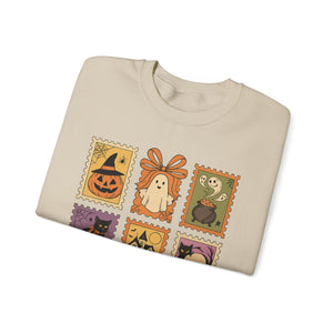 Halloween-Themed Unisex Crewneck Sweatshirt, Cozy Fall Sweatshirt, Boo-Tiful Ghost Design, Trick or Treat, Spooky Vibes Wear