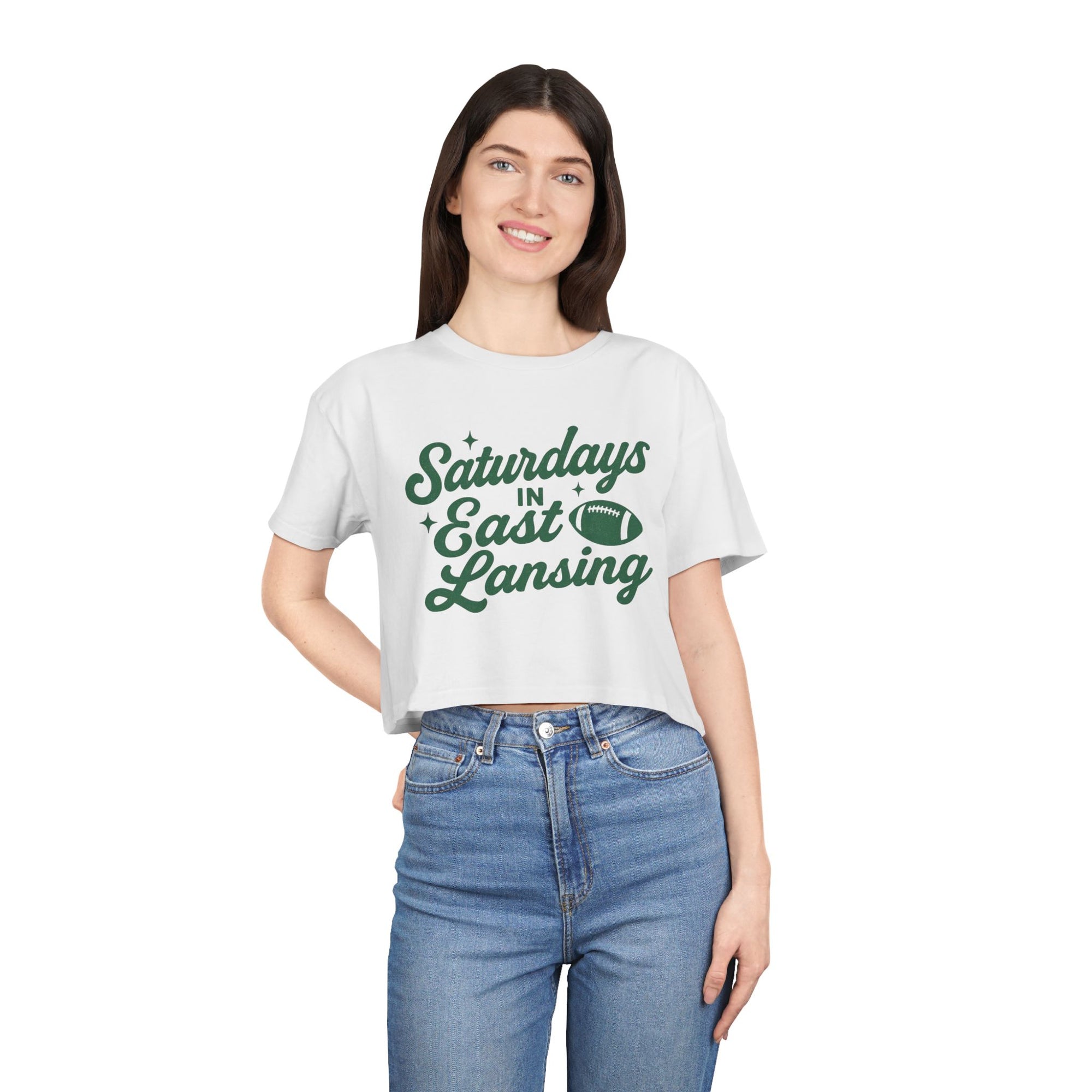 Saturdays in East Lansing Crop Tee