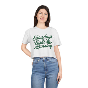 Saturdays in East Lansing Crop Tee