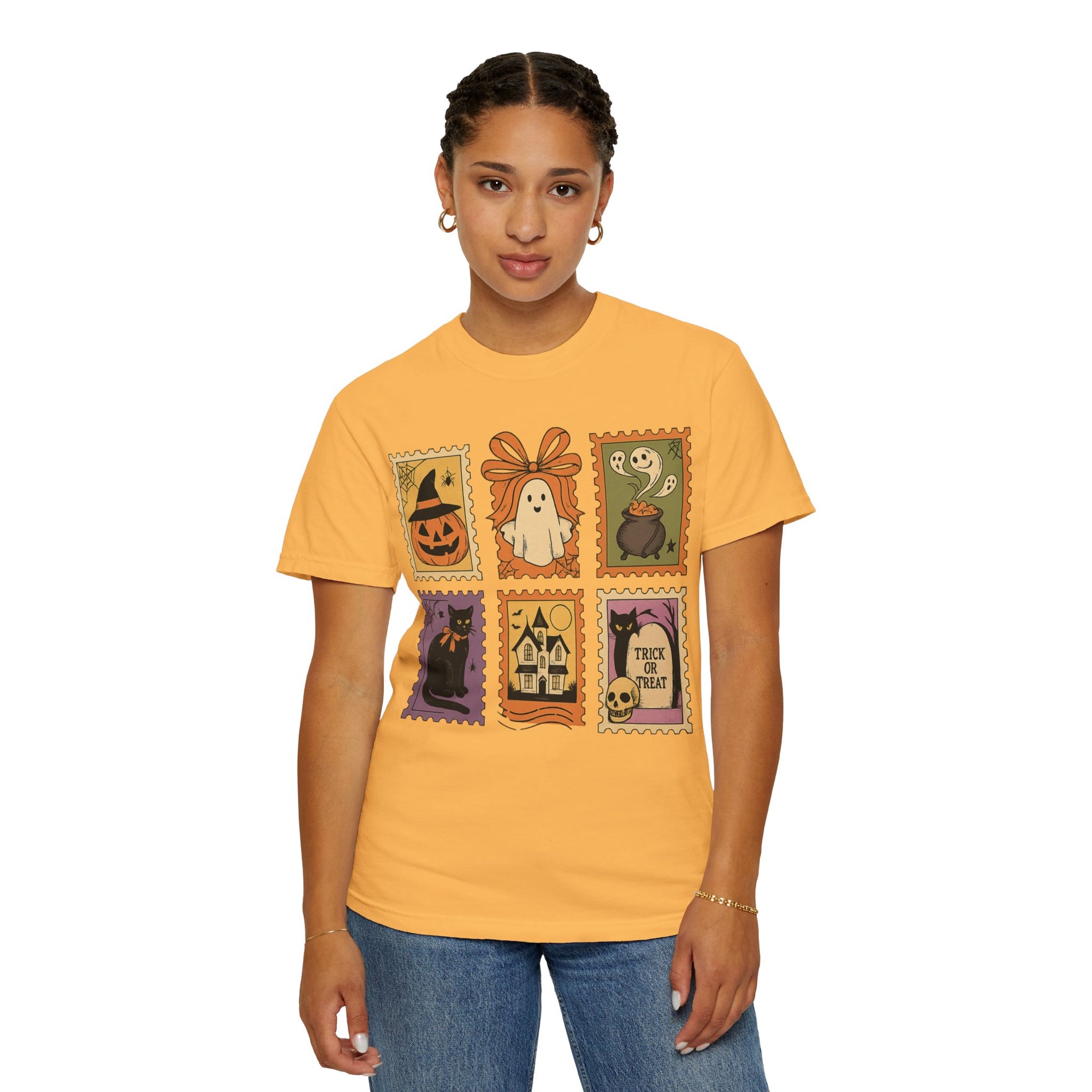 Halloween Stamp Spooky Season Comfort Colors Tee