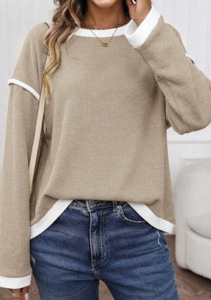 Contrast Trim Knit Top - PRE ORDER