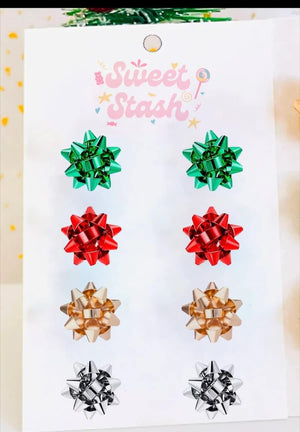 Chistmas bow earring set
