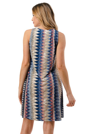 Ariella Zipper A-Line Pattern Dress