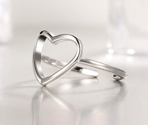 Statement Open Heart Adjustable Ring