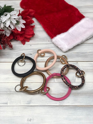Faux Leather Key Ring - Multiple Color Options